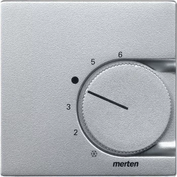   Schneider Electric Merten 536260 fedlap váltóérintkezővel ellátott szobatermosztátokhoz  alumínium - System-M (M-Plan / M-Pure / M-Smart)