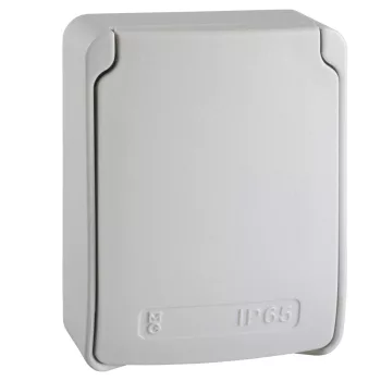   Schneider 81139 PRATIKA Háztartási aljzat, 2x2P+F, 65x85, szürke, IP65, olasz