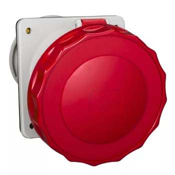   Schneider Electric, 81294, ipari csatlakozó beépíthető dugalj ferde 4P (3P+F) 125A 6h, 400V 50/60 Hz, IP67, Dafb-1253, piros, csavaros csatlakozás, PratiKa (Schneider 81294)
