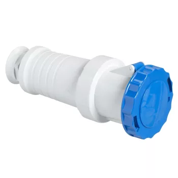   Schneider Electric, 81479, ipari csatlakozó lengő dugalj egyenes 4P (3P+F) 63A 9h, 230V 50/60 Hz, IP67, kék, csavaros csatlakozás, PratiKa (Schneider 81479)