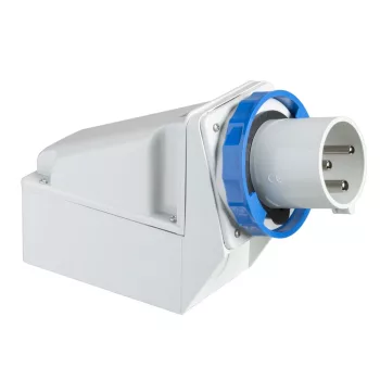   Schneider Electric, 81591, ipari csatlakozó rögzíthető dugvilla tokozott 4P (3P+F) 125A 9h, 230V 50/60 Hz, IP67, kék, csavaros csatlakozás, PratiKa (Schneider 81591)