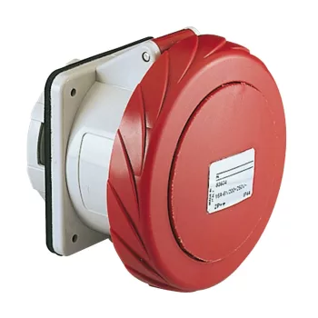   Schneider Electric, 81694, ipari csatlakozó beépíthető dugalj egyenes 4P (3P+F) 125A 6h, 400V 50/60 Hz, IP67, Dafb-1253, piros, csavaros csatlakozás, PratiKa (Schneider 81694)