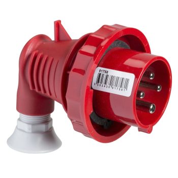   Schneider Electric, 81771, ipari csatlakozó lengő dugvilla 90°-os 5P (3P+N+F) 32A 6h, 400V 50/60 Hz, IP67, Dfh-324, piros, csavaros csatlakozás, PratiKa (Schneider 81771)