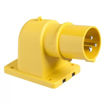   Schneider Electric, 81802, ipari csatlakozó beépíthető dugvilla ferde 4P (3P+F) 16A 4h, 130V 50/60 Hz, IP44, sárga, csavaros csatlakozás, PratiKa (Schneider 81802)