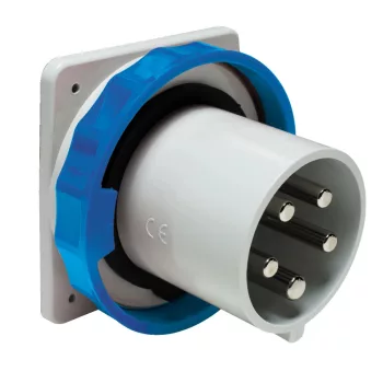   Schneider Electric, 81878, ipari csatlakozó beépíthető dugvilla egyenes 3P (2P+F) 63A 6h, 230V 50/60 Hz, IP67, Dfb-632, kék, csavaros csatlakozás, PratiKa (Schneider 81878)