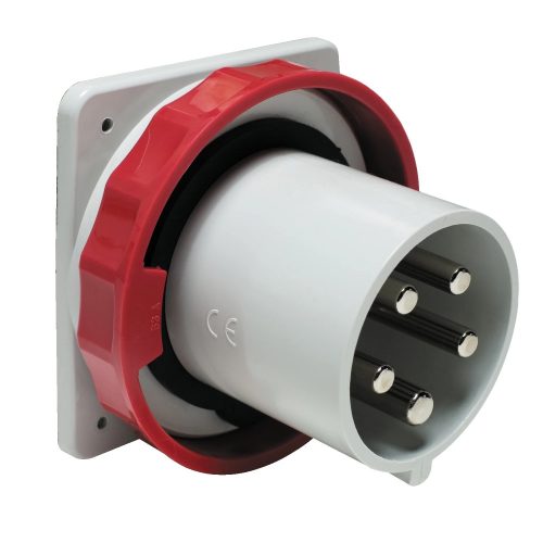 Schneider Electric, 81895, ipari csatlakozó beépíthető dugvilla egyenes 5P (3P+N+F) 125A 6h, 400V 50/60 Hz, IP67, Dfb-1254, piros, csavaros csatlakozás, PratiKa (Schneider 81895)