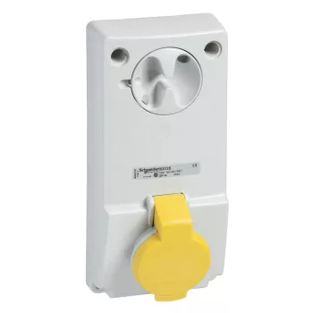   Schneider 82028 UNIKA Panelre szerelhető, reteszelhető aljzat, 2P+F, 4h, 16A, 130V, IP44, védelem nélkül