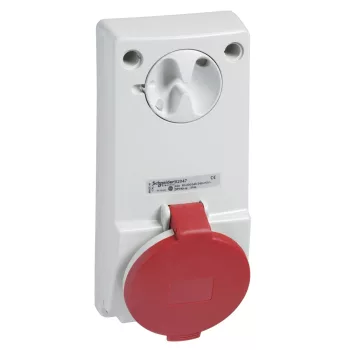   Schneider 82046 UNIKA Panelre szerelhető, reteszelhető aljzat, 3P+F, 6h, 32A, 415V, IP44, védelem nélkül