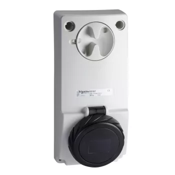   Schneider 82098 UNIKA Panelre szerelhető, reteszelhető aljzat, 3P+F, 7h, 32A, 500V, IP65, védelem nélkül