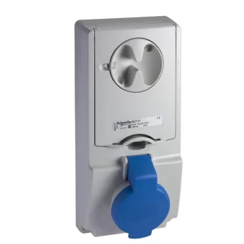   Schneider 82142 UNIKA Panelre szerelhető, reteszelhető aljzat, 2P+F, 6h, 32A, 250V, IP44, olvadóbiztosítós
