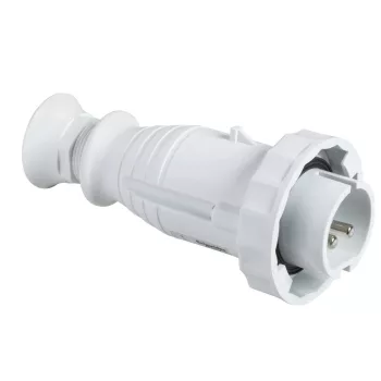   Schneider Electric, 82353, Törpefeszültségű ipari csatlakozó lengő dugvilla egyenes 2P 16A 12h, 40-50V 50/60 Hz, IP67, szürke, csavaros csatlakozás, PratiKa (Schneider 82353)