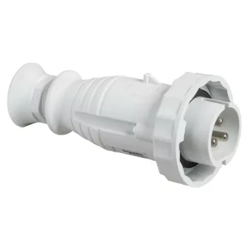   Schneider Electric, 82354, Törpefeszültségű ipari csatlakozó lengő dugvilla egyenes 3P 16A 12h, 40-50V 50/60 Hz, IP67, szürke, csavaros csatlakozás, PratiKa (Schneider 82354)