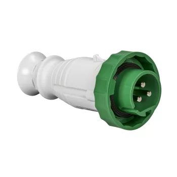   Schneider Electric, 82356, Törpefeszültségű ipari csatlakozó lengő dugvilla egyenes 3P 16A 4h, 20-25V/40-50V 100/200 Hz, IP67, zöld, csavaros csatlakozás, PratiKa (Schneider 82356)