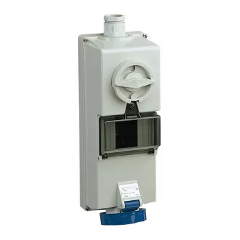   Schneider 82754 ISOBLOCK Falra szerelhető, reteszelhető aljzat, 2P+F, 6h, 16A, 250V, IP65, DIN sínnel