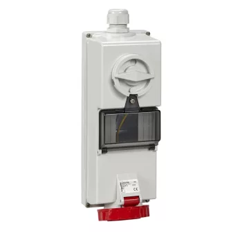   Schneider 82759 ISOBLOCK Falra szerelhető, reteszelhető aljzat, 3P+N+F, 6h, 16A, 415V, IP65, DIN sínnel