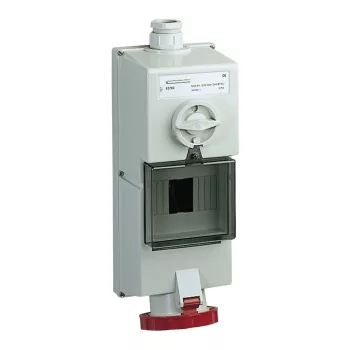   Schneider 82782 ISOBLOCK Falra szerelhető, reteszelhető aljzat, 3P+F, 6h, 63A, 415V, IP65, DIN sínnel