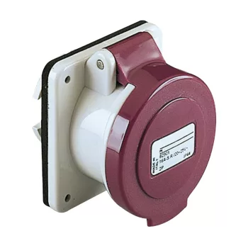   Schneider Electric, 82916, Törpefeszültségű ipari csatlakozó beépíthető dugalj egyenes 3P 32A , 20-25V 50/60 Hz, IP44, lilla, csavaros csatlakozás, PratiKa (Schneider 82916)