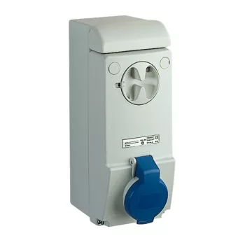   Schneider 83042 UNIKA Falra szerelhető, reteszelhető aljzat, 2P+F, 6h, 32A, 250V, IP44, védelem nélkül