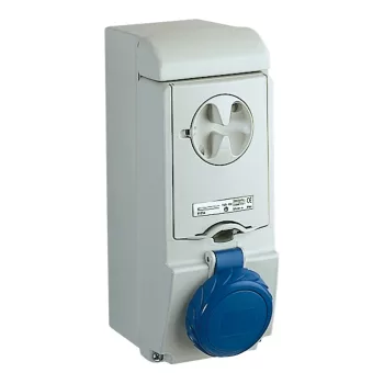   Schneider 83181 UNIKA Falra szerelhető, reteszelhető aljzat, 2P+F, 6h, 16A, 250V, IP65, olvadóbiztosítós