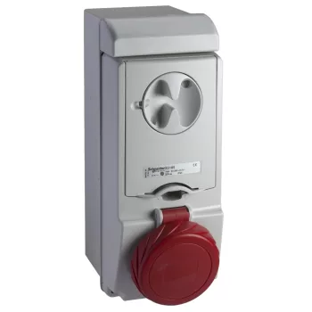   Schneider 83185 UNIKA Falra szerelhető, reteszelhető aljzat, 3P+F, 6h, 16A, 415V, IP65, olvadóbiztosítós