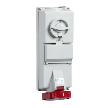   Schneider 83470 ISOBLOCK Falra szerelhető, reteszelhető aljzat, 3P+F, 6h, 32A, 415V, IP65, védelem nélkül