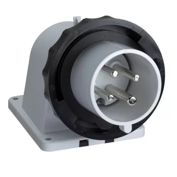   Schneider Electric, 83861, ipari csatlakozó beépíthető dugvilla ferde 4P (3P+F) 16A 7h, 500V 50/60 Hz, IP67, fekete, csavaros csatlakozás, PratiKa (Schneider 83861)