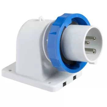   Schneider Electric, 83866, ipari csatlakozó beépíthető dugvilla ferde 3P (2P+F) 32A 6h, 230V 50/60 Hz, IP67, Dfb-322, kék, csavaros csatlakozás, PratiKa (Schneider 83866)