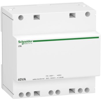   Schneider Electric, A9A15220, moduláris bisztonsági transzformátor 40 VA, 230V/12-24V AC 50/60 Hz, ACTI9 (Schneider A9A15220)