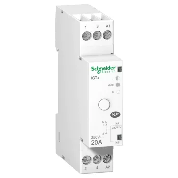   Schneider A9C15031 ACTI9 iCT+20A kézi vezérlésű kontraktor, 1P+N, Uc 230VAC