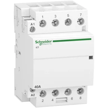   Schneider Electric, Moduláris kontaktor 40A, 4 Záró érintkező, 220-240V AC 50 Hz (Schneider A9C20844)
