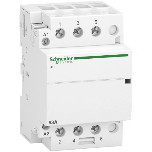 Schneider Electric, Moduláris kontaktor 63A, 3 Záró érintkező, 220-240V AC 50 Hz (Schneider A9C20863)