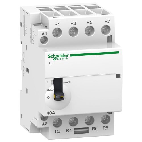 Schneider Electric, Moduláris kontaktor 63A, kézi kapcsolással, 4 Záró érintkező, 24V AC 50 Hz (Schneider A9C21164)