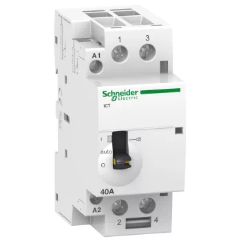   Schneider Electric, Moduláris kontaktor 40A, kézi kapcsolással, 2 Záró érintkező, 127V AC 60 Hz (Schneider A9C21442)