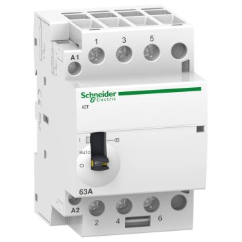   Schneider Electric, Moduláris kontaktor 40A, kézi kapcsolással, 3 Záró érintkező, 220-240V AC 50 Hz (Schneider A9C21843)