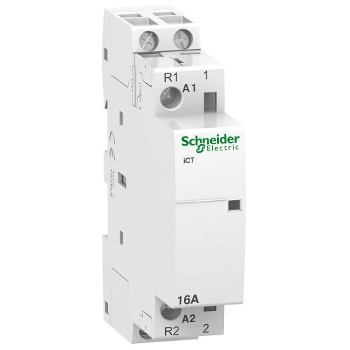 Schneider Electric, Moduláris kontaktor 16A, 1 Záró + 1 Nyitó érintkező, 12V AC 50 Hz (Schneider A9C22015)