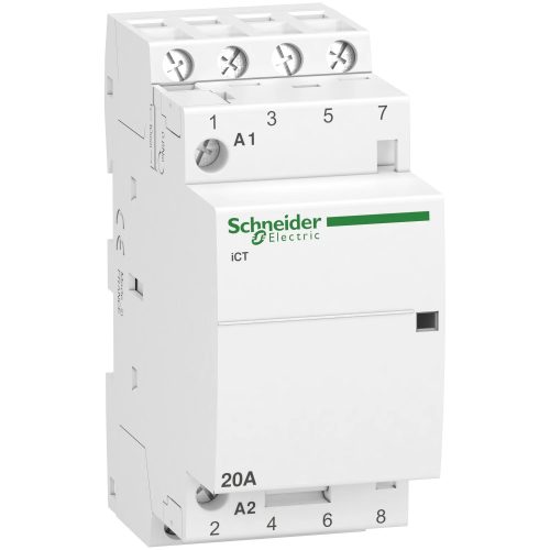 Schneider Electric, Moduláris kontaktor 20A, 4 Záró érintkező, 220-240V AC 50 Hz (Schneider A9C22824)