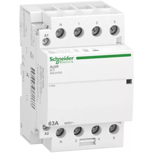 Schneider Electric Acti9 iCT A9C24763 moduláris kontaktor 63 A 4 NO 230…240 V AC