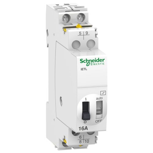 Schneider Electric, ACTI9 iETL, A9C32016, Kiterjesztés iTL és iTLI impulzusrelékhez, 2P 16A, 1 Záró + 1 Váltó érintkező, 12 V AC / 6 V DC vezerlés, ACTI9 iETL (Schneider A9C32016)