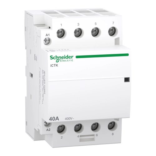 Schneider Electric A9C40440 iCTK Moduláris kontaktor 40A, 4 Záró érintkező (NO), vezérlő feszültség 220-240V AC 50 Hz