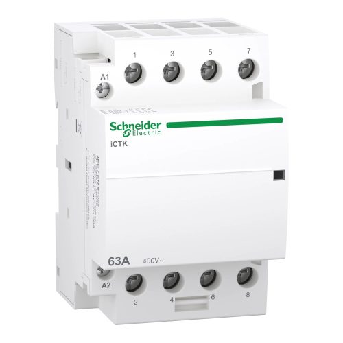 Schneider Electric A9C40463 iCTK Moduláris kontaktor 63A, 4 Záró érintkező (NO), vezérlő feszültség 220-240V AC 50 Hz