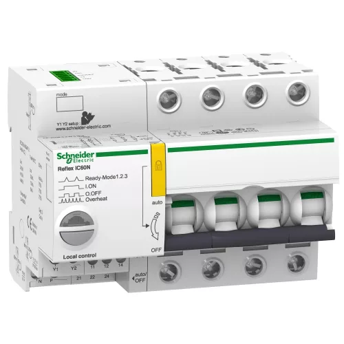 Schneider Electric Acti9 Reflex iC60N beépített vezérlésű kismegszakító, 4P, C görbe, 25 A, A9C62425