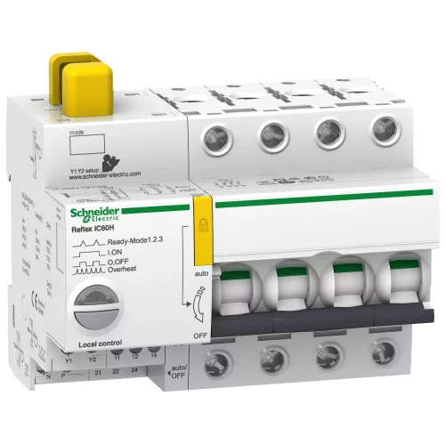 Schneider Electric Acti9 Reflex iC60H beépített vezérlésű kismegszakító, 4P, D görbe, 10 A, A9C66410