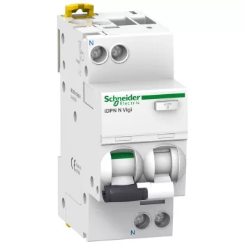   Schneider Electric, iDPN N, A9D41606, Áramvédős kismegszakító (Kombi Fi-relé) 1P+N, C karakterisztika, 6A, 300mA, 6kA, AC osztály (Schneider A9D41606)