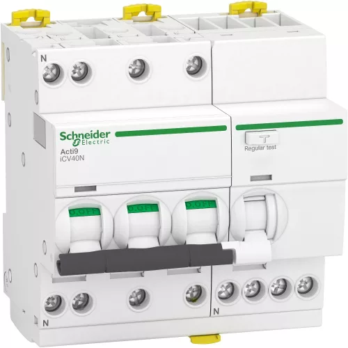 Schneider Electric Acti9 iCV40 A9DE3732 áramvédős kismegszakító RCBO 3P+N C görbe 32A 30mA AC osztály