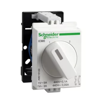   Schneider A9E15122 ACTI9 iCME DIN sínes választókapcsoló, 2 csatornás kisfogyasztású, 10A, 0.1-5