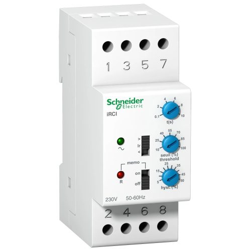 Schneider A9E21181 ACTI9 iRCI áramfigyelő relé, 2P, 8A, Uc 230VAC