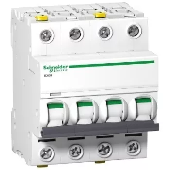   Schneider Electric, Acti9, A9F73401, Kismegszakító 4P,1A, B karakterisztika, 6 kA Acti9 IC60N (Schneider A9F73401)