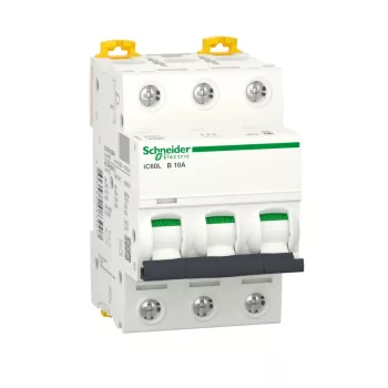 Schneider Acti9 iC60L A9F93310 kismegszakító 3P B görbe 10A 15 kA DIN sínre