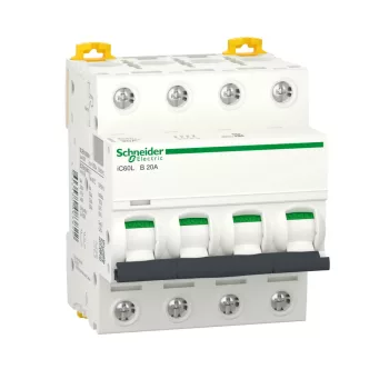 Schneider Acti9 iC60L A9F93420 kismegszakító 4P B görbe 20A 15 kA DIN sínre