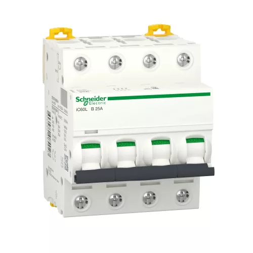 Schneider Acti9 iC60L A9F93425 kismegszakító 4P B görbe 25A 15 kA DIN sínre